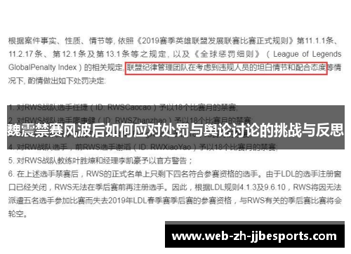 魏震禁赛风波后如何应对处罚与舆论讨论的挑战与反思 魏震禁赛风波后如何应对处罚与舆论讨论的挑战与反思